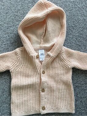 3M Carter's Peach Knit Hooded Baby Cardigan Jacket